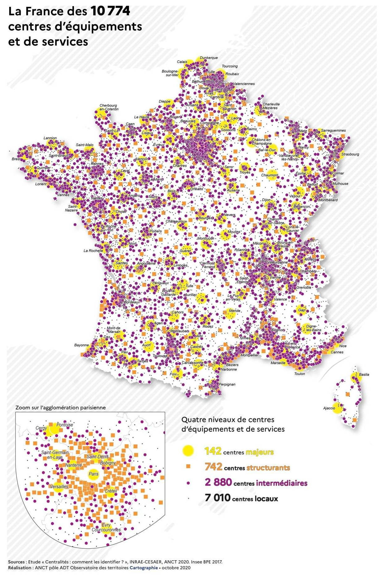La France des 10774 centres d'équipements et services