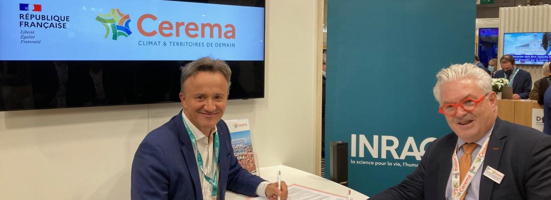 illustration Accord signé entre le Cerema et INRAE : accélérer la transition environnementale des territoires 