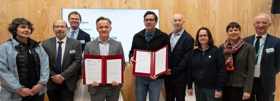illustration Nouvel accord-cadre signé entre l’IGN et INRAE :  recherche et innovation au service des territoires en transition